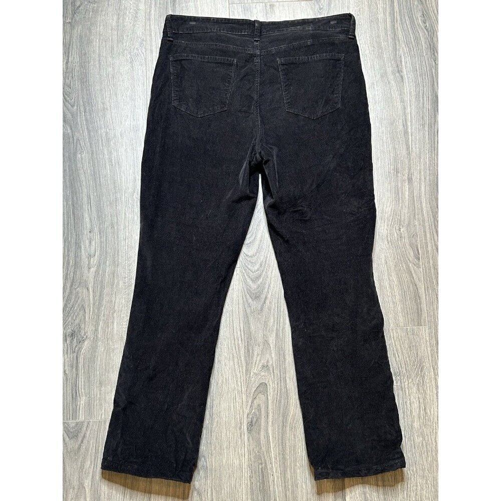NYDJ Marilyn Straight Corduroy Pants Womens 14 Black Cords Lift Tuck Classic - Picture 2 of 13